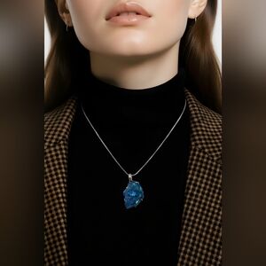 Sterling Silver 925 Pendant With Semiprecious Stones.